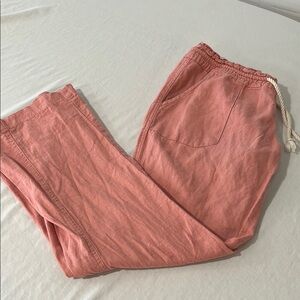 Roxy | Dusty Pink Linen Pants, Large